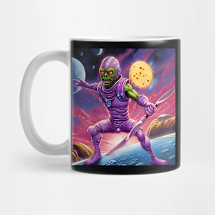 Purple Alien Playing Pickle Ball Mug